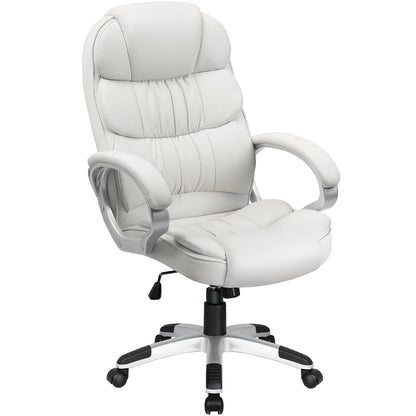 Furmax High Back Office Adjustable Ergonomic Desk Padded Armrests Executive PU Leather Swivel Task Chair with Lumbar Support