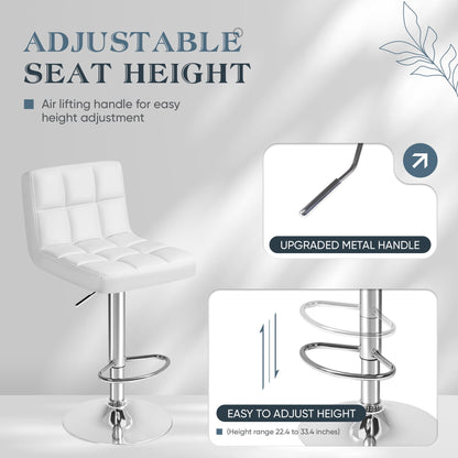 Furmax  Adjustable Armless Swivel Bar Stools with PU Leather, Set of 4