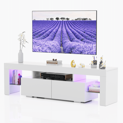 FURMAX TV Stand with LED RGB Lights Flat Screen TV Cabinet