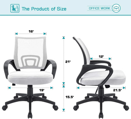 Furmax Mid Back Home Office Chair Mesh Desk Chair Ergonomic Swivel Task Chair with Lumbar Support