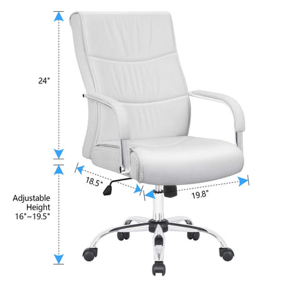 Furmax Office Chair Pu Leather Material Ergonomic 360 Degree Rotatable Waist Support, Leather Wrapped Armrest