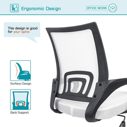 Furmax Mid Back Home Office Chair Mesh Desk Chair Ergonomic Swivel Task Chair with Lumbar Support