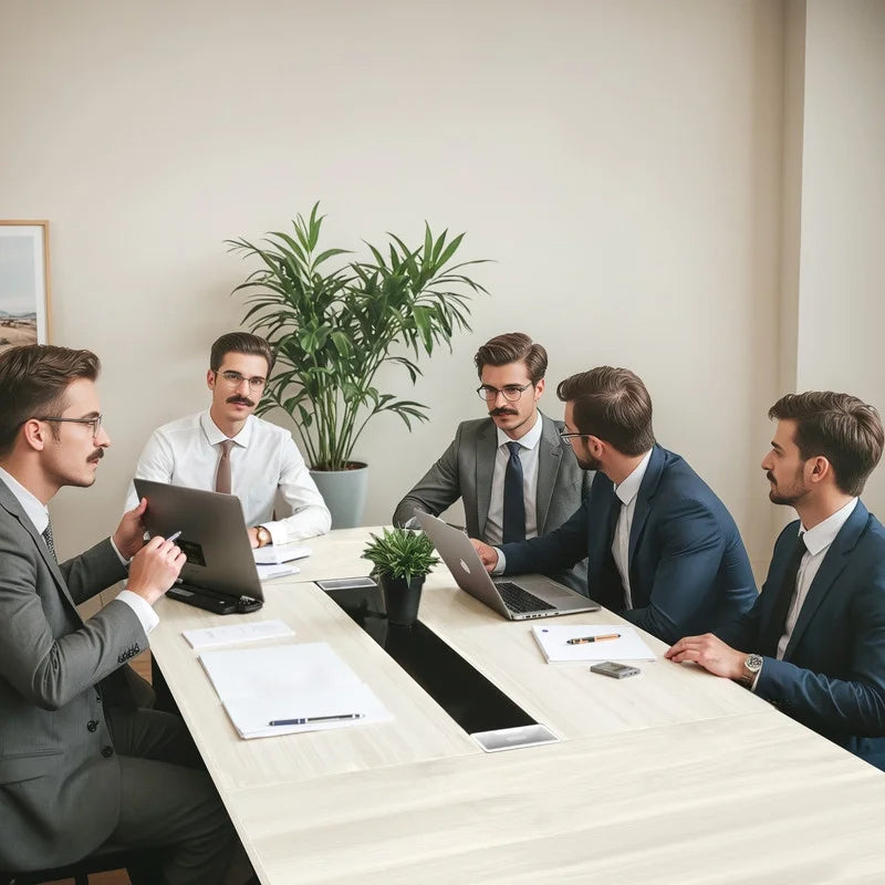 Furmax 8FT Conference Table for 10 People, 94.49L x 47.24W x 29.92H Inches Large Meeting Table with Cable Grommets, Modern Seminar Boardroom Table for Office Conference Room
