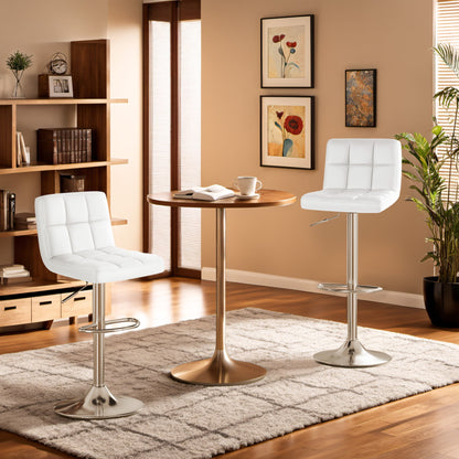 Furmax  Adjustable Armless Swivel Bar Stools with PU Leather, Set of 4
