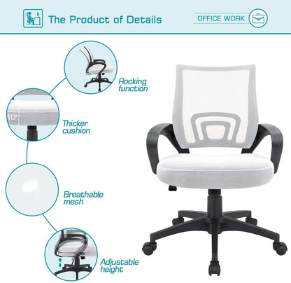 Furmax Mid Back Home Office Chair Mesh Desk Chair Ergonomic Swivel Task Chair with Lumbar Support