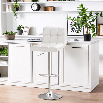 Furmax  Adjustable Armless Swivel Bar Stools with PU Leather, Set of 4