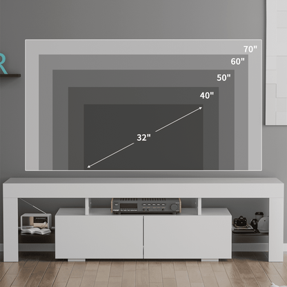 FURMAX TV Stand with LED RGB Lights Flat Screen TV Cabinet