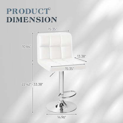 Furmax  Adjustable Armless Swivel Bar Stools with PU Leather, Set of 4