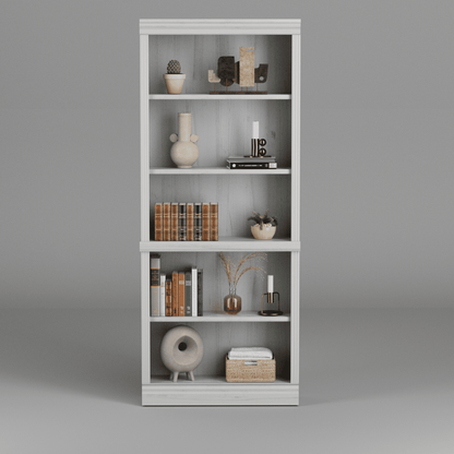 Furmax 5-Shelf Standard Wooden Corner Bookcase for Office,Living Room,Bedroom