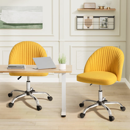 Furmax Home Office Chairs with Adjustable Height, Comfortable Swivel Rolling Chair for Office Study Bedroom Living Room