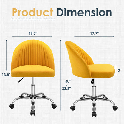 Furmax Home Office Chairs with Adjustable Height, Comfortable Swivel Rolling Chair for Office Study Bedroom Living Room