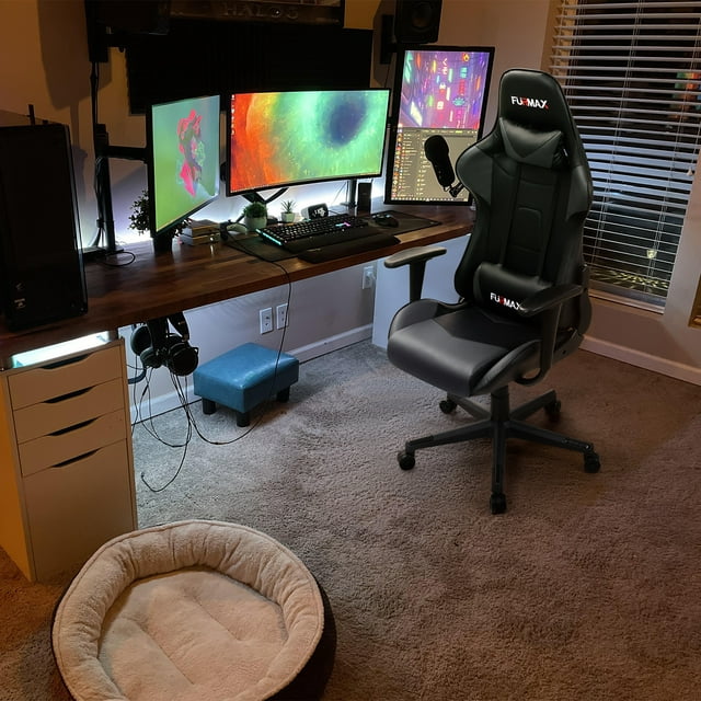 Furmax High-Back Gaming Office Chair Ergonomic Racing Style Adjustable Height Executive Computer Chair with Adjustable Headrest and Lumbar Pillow