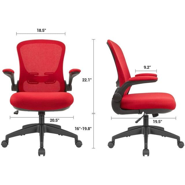 Furmax Office Chair Mesh Desk Chair with Adjustable Arms Ergonomic Computer Chair Rolling Chair with Back and Lumbar Support