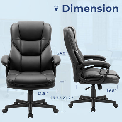 Furmax High-back Executive Office Chair With Lumbar Support Height Adjustable Swivel Seat PU Leather