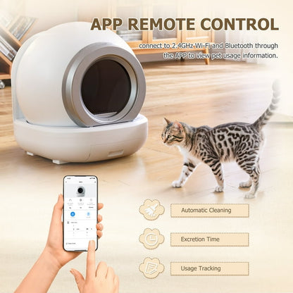 Furmax Automatic Self Cleaning Cat Litter Box with App Control Support WiFi, Intelligent Radar Smart Auto Litter Box with Liner