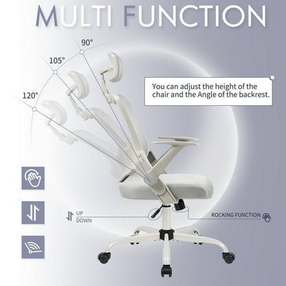 Furmax Office Chair with Lumbar Support Breathable Mesh Ergonomic Office Chair Adjustable Height Computer Chair with Armrests & Casters