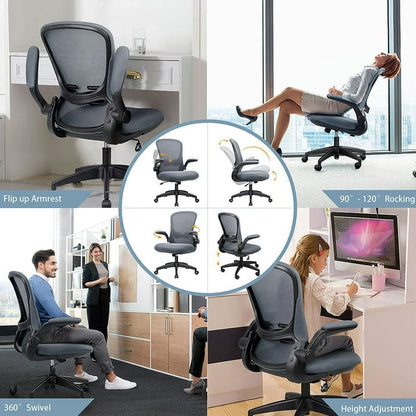 Furmax Office Chair Mesh Desk Chair with Adjustable Arms Ergonomic Computer Chair Rolling Chair with Back and Lumbar Support