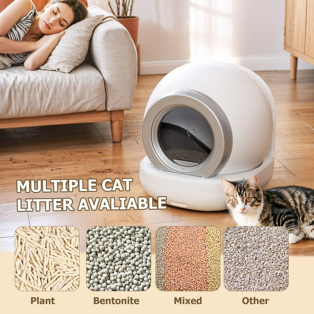 Furmax Automatic Self Cleaning Cat Litter Box with App Control Support WiFi, Intelligent Radar Smart Auto Litter Box with Liner