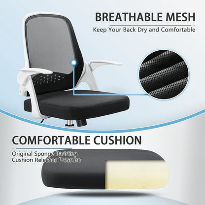 Furmax Home Office Chair Mesh Computer Chair Ergonomic Task Desk Chairs with Flip-up Arms and Adjustable Height