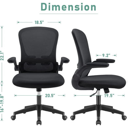 Furmax Office Chair Mesh Desk Chair with Adjustable Arms Ergonomic Computer Chair Rolling Chair with Back and Lumbar Support