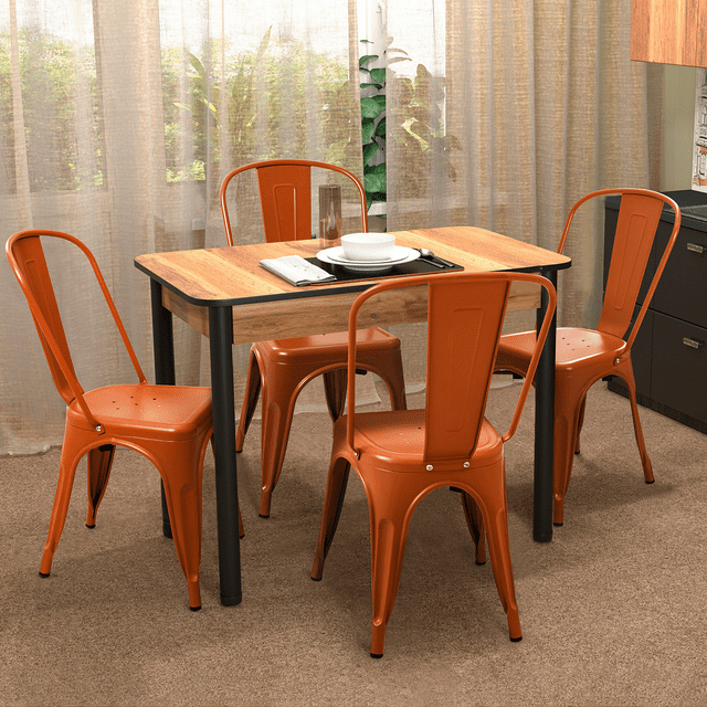 Furmax Set of 4 Metal Dining Chairs