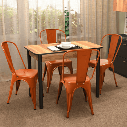 Furmax Set of 4 Metal Dining Chairs