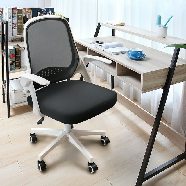 Furmax Home Office Chair Mesh Computer Chair Ergonomic Task Desk Chairs with Flip-up Arms and Adjustable Height