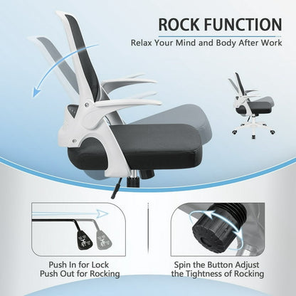 Furmax Home Office Chair Mesh Computer Chair Ergonomic Task Desk Chairs with Flip-up Arms and Adjustable Height