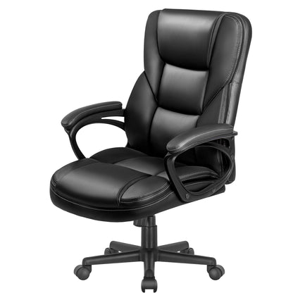 Furmax High-back Executive Office Chair With Lumbar Support Height Adjustable Swivel Seat PU Leather