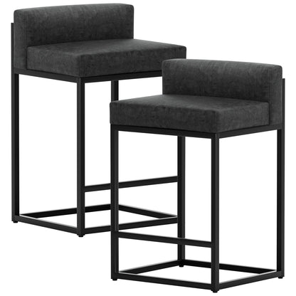 Furmax PU Leather Bar Stool Counter Stools With Back and Footrest