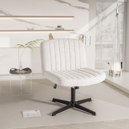 Furmax Modern Padded Office Chair Wide Home Office Desk Chair Height Adjustable Computer Task Chair with a Stool for Footrest