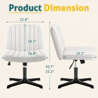 Furmax Modern Padded Office Chair Wide Home Office Desk Chair Height Adjustable Computer Task Chair with a Stool for Footrest