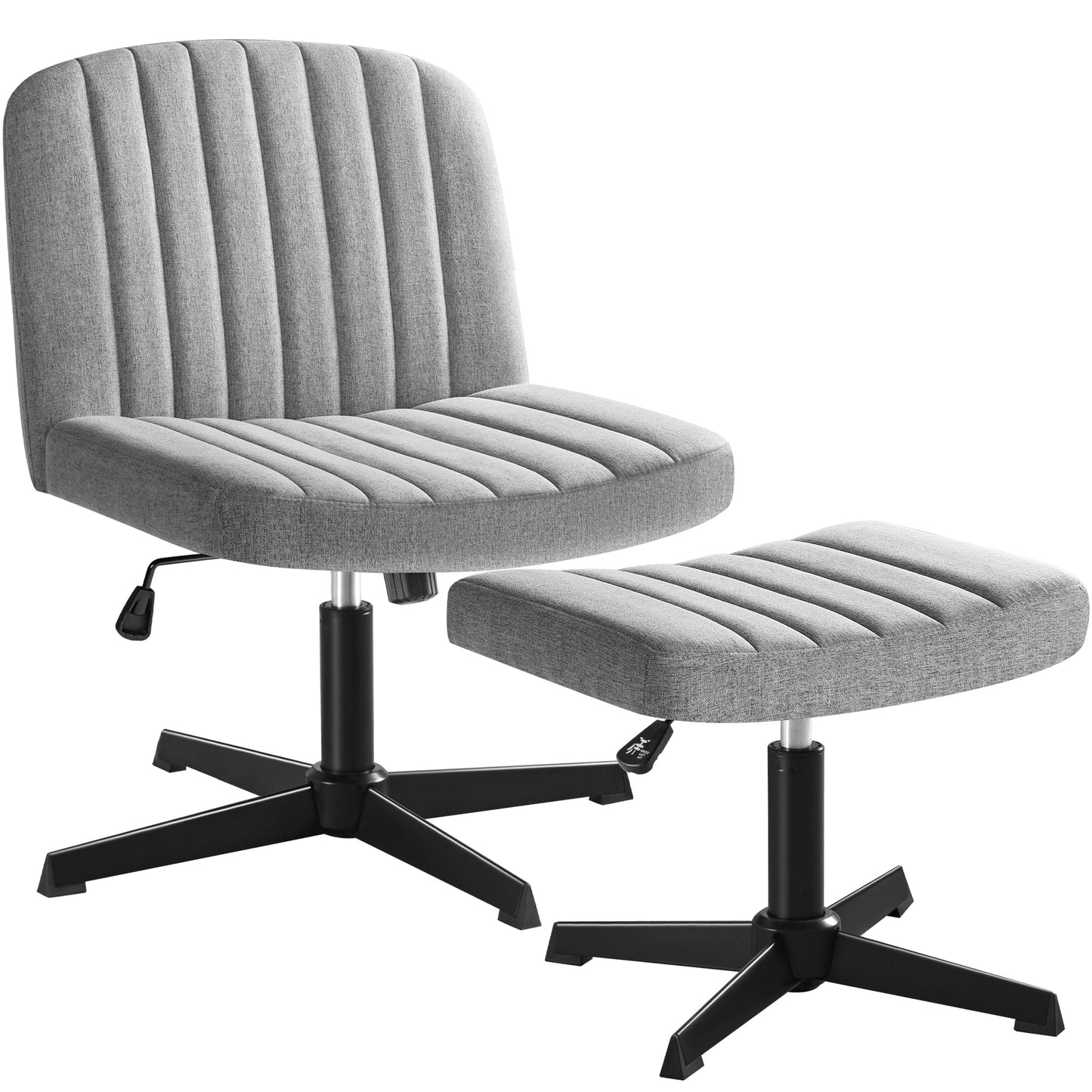 Furmax Modern Padded Office Chair Wide Home Office Desk Chair Height Adjustable Computer Task Chair with a Stool for Footrest