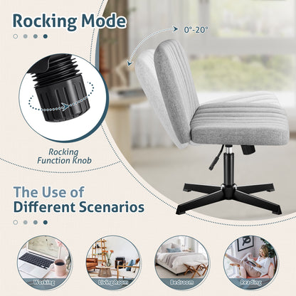 Furmax Modern Padded Office Chair Wide Home Office Desk Chair Height Adjustable Computer Task Chair with a Stool for Footrest