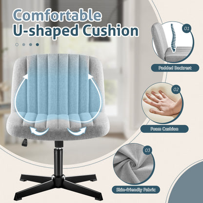 Furmax Modern Padded Office Chair Wide Home Office Desk Chair Height Adjustable Computer Task Chair with a Stool for Footrest