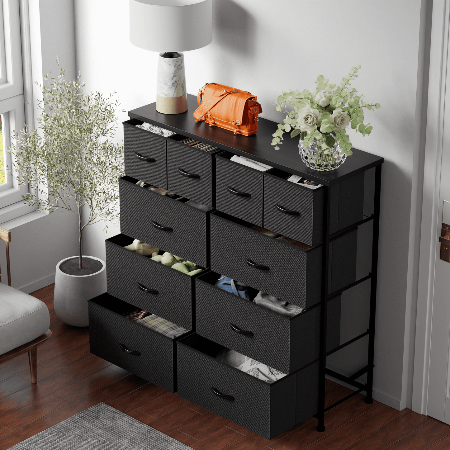 Furmax Fabric Dresser with 7 Drawers, Chest of Drawers for Bedroom, Closet, Entryway, Nursery