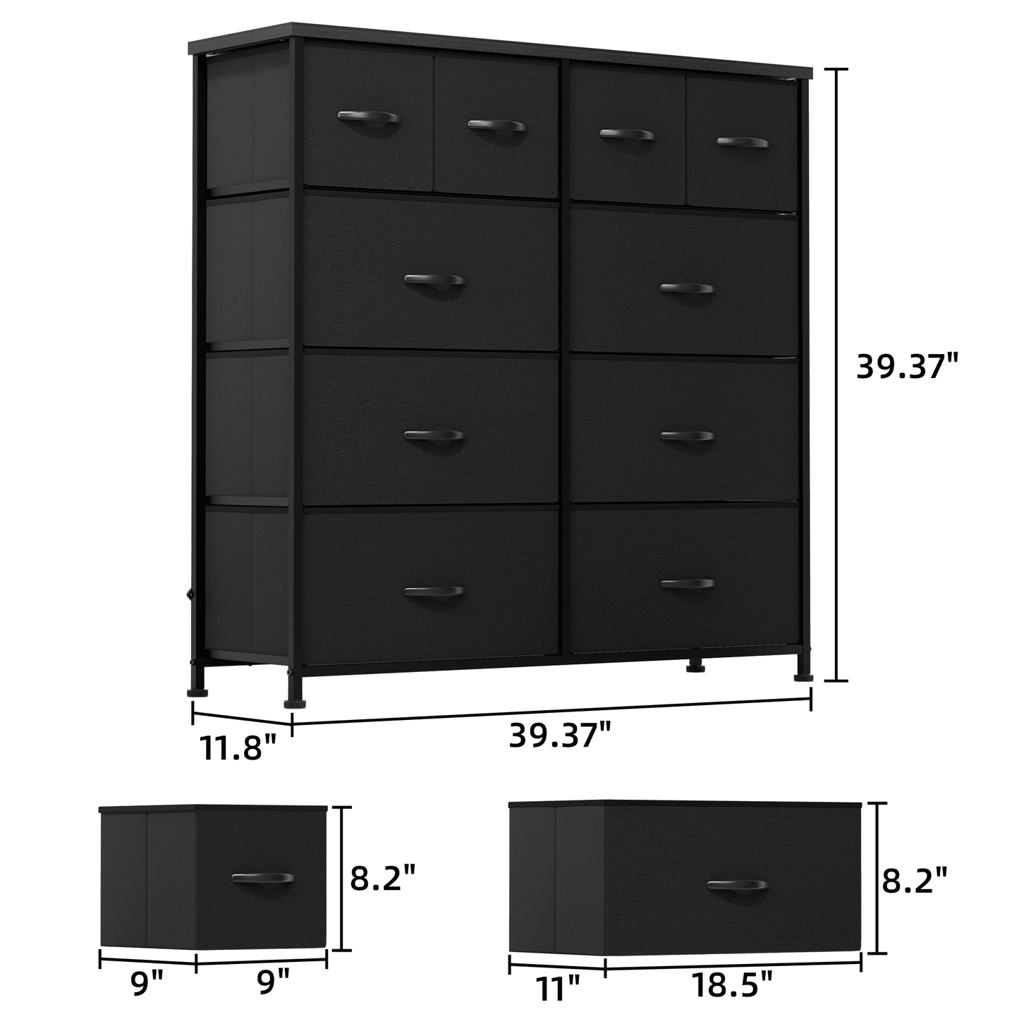 Furmax Fabric Dresser with 7 Drawers, Chest of Drawers for Bedroom, Closet, Entryway, Nursery