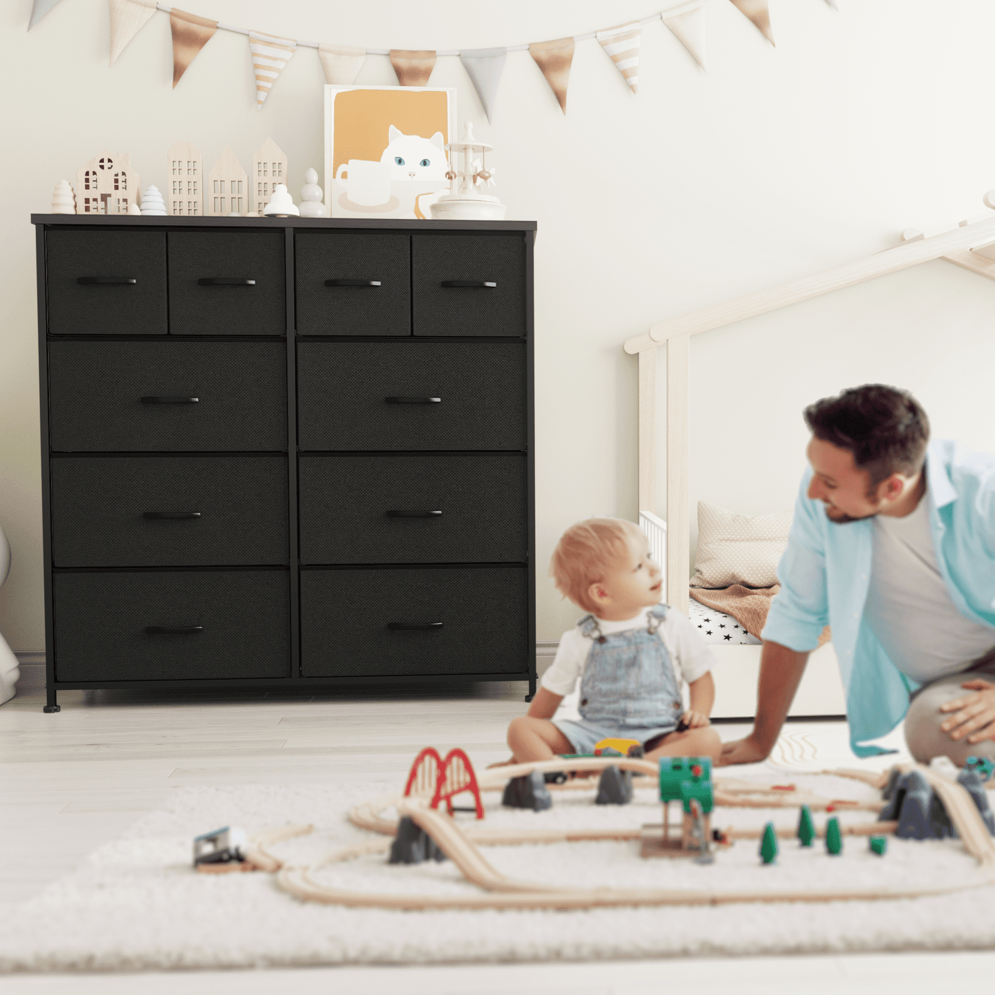 Furmax Fabric Dresser with 7 Drawers, Chest of Drawers for Bedroom, Closet, Entryway, Nursery