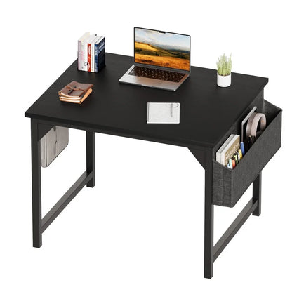 Furmax 32 Inch Office Desk Modern Computer Desk with Storage Bag Writing Table with Headphone Hook