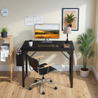 Furmax 32 Inch Office Desk Modern Computer Desk with Storage Bag Writing Table with Headphone Hook