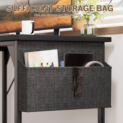 Furmax 32 Inch Office Desk Modern Computer Desk with Storage Bag Writing Table with Headphone Hook