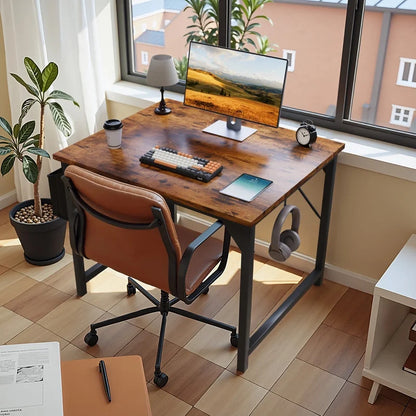 Furmax 32 Inch Office Desk Modern Computer Desk with Storage Bag Writing Table with Headphone Hook