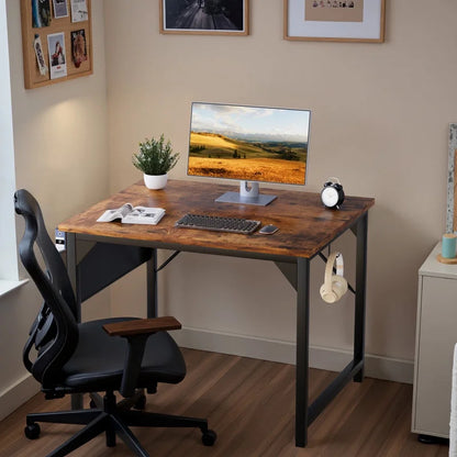Furmax 32 Inch Office Desk Modern Computer Desk with Storage Bag Writing Table with Headphone Hook