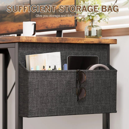 Furmax 32 Inch Office Desk Modern Computer Desk with Storage Bag Writing Table with Headphone Hook