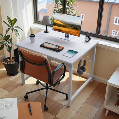 Furmax 32 Inch Office Desk Modern Computer Desk with Storage Bag Writing Table with Headphone Hook