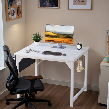 Furmax 32 Inch Office Desk Modern Computer Desk with Storage Bag Writing Table with Headphone Hook