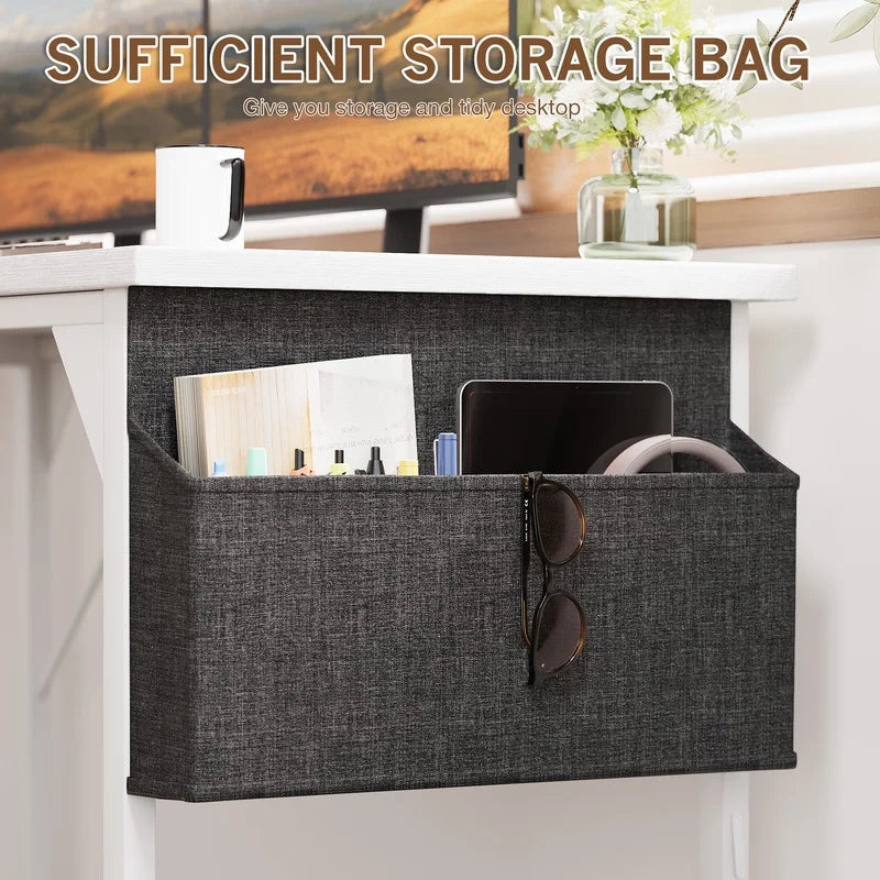 Furmax 32 Inch Office Desk Modern Computer Desk with Storage Bag Writing Table with Headphone Hook