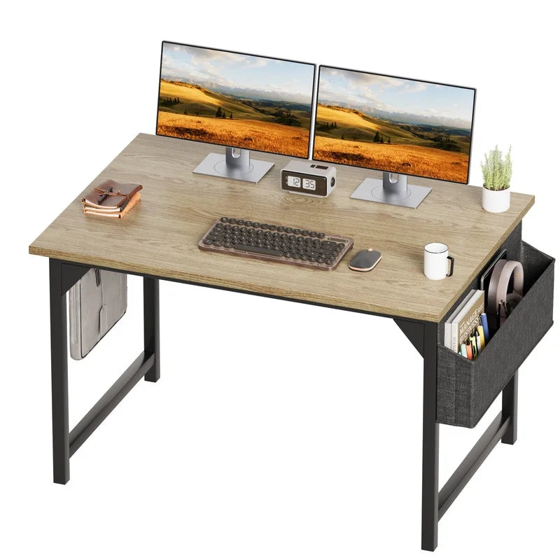 Furmax 32 Inch Office Desk Modern Computer Desk with Storage Bag Writing Table with Headphone Hook