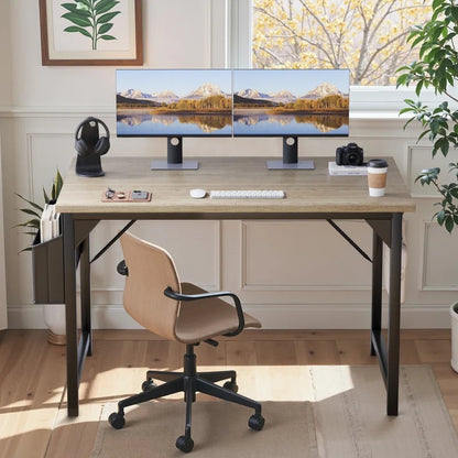 Furmax 32 Inch Office Desk Modern Computer Desk with Storage Bag Writing Table with Headphone Hook