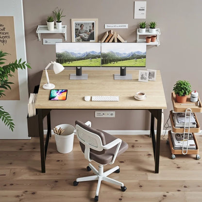 Furmax 32 Inch Office Desk Modern Computer Desk with Storage Bag Writing Table with Headphone Hook